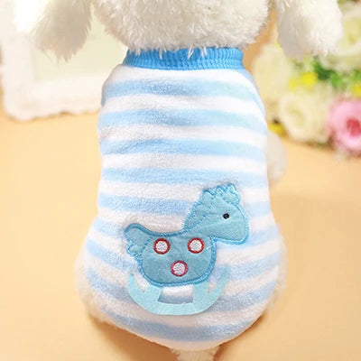Soft Flannel Puppy Puffer Vest Winter Dog Cat Clothes Small Pets