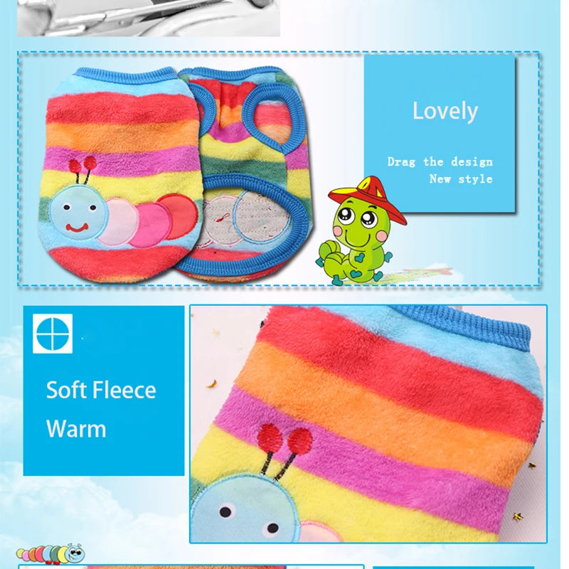 Soft Flannel Puppy Puffer Vest Winter Dog Cat Clothes Small Pets