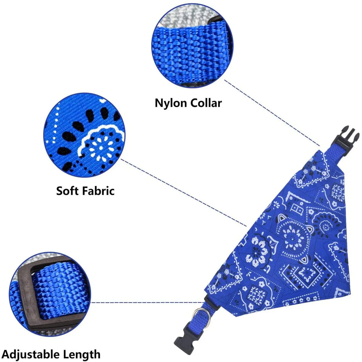 Washable Pet Triangle Bandana Bib – Adjustable Neck Scarf for Small, Medium & Large Dogs and Cats