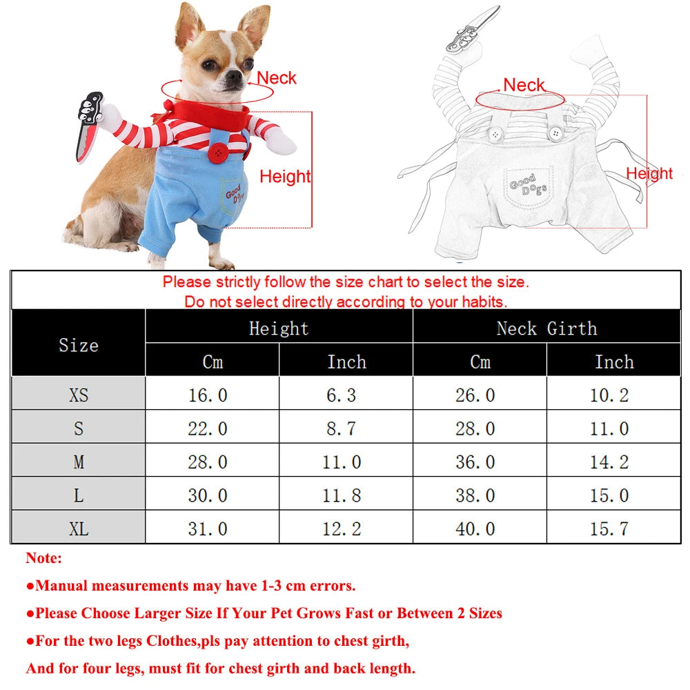 Halloween Pet Costume for Dogs and Cats, Funny Cosplay Pullover Outfit