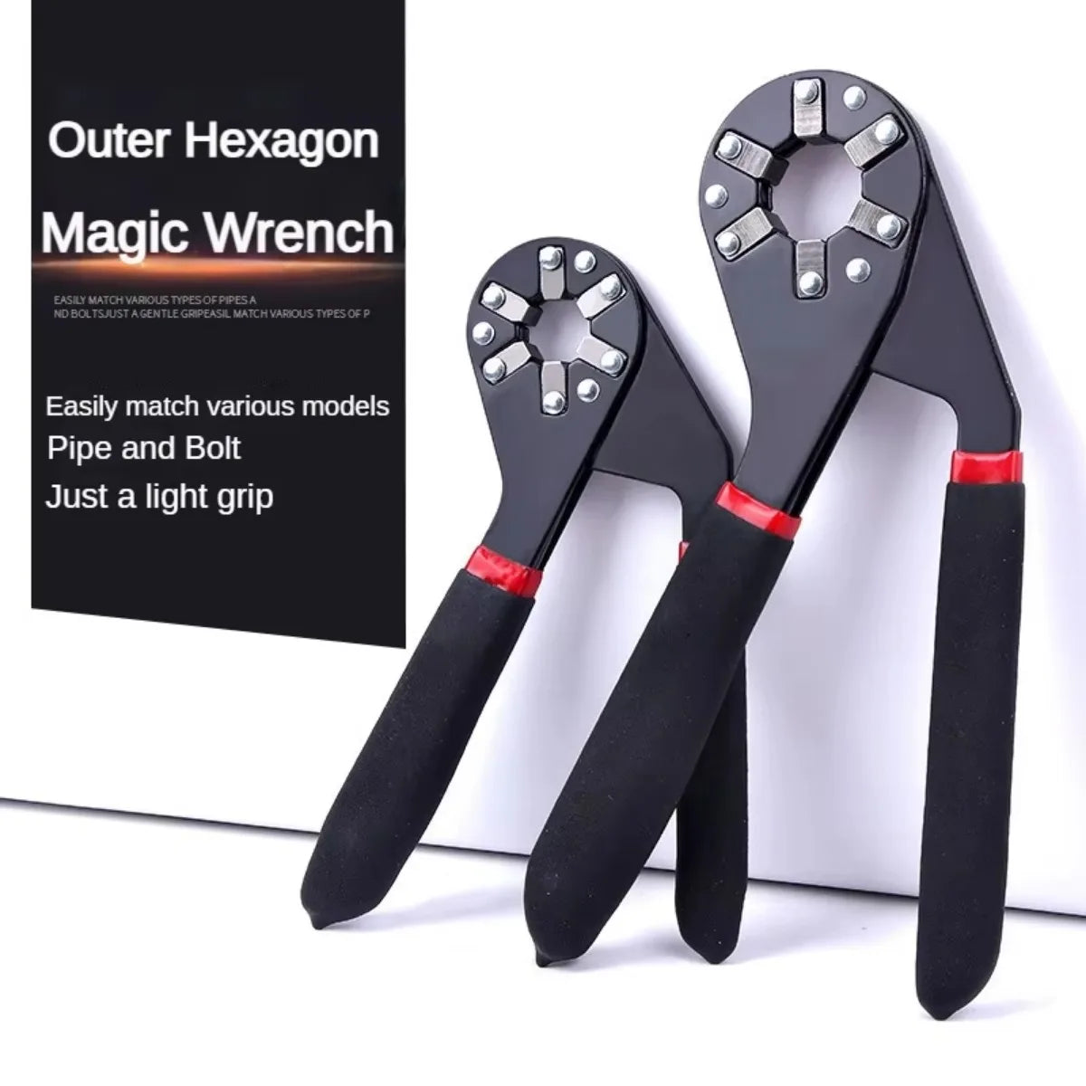 6/8 Inch Adjustable Magic Wrench Multifunction Hex Socket Spanner Household Hand Tool