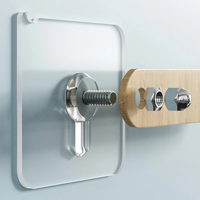 Punch-Free Screw Hooks – Adhesive Wall Picture Hangers, No-Drill Invisible Hooks for Frames