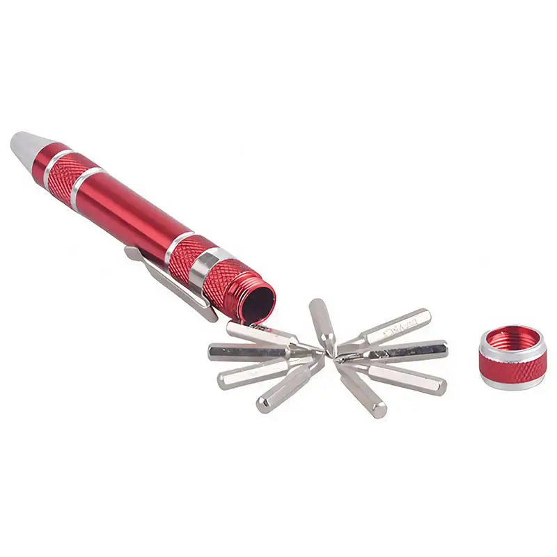 8-in-1 Screwdriver Pen, Multi-Bit Aluminum Pocket Tool for Home Repairs