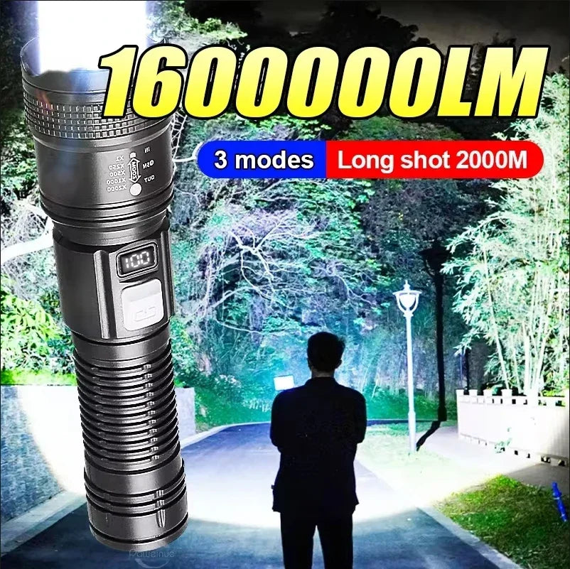 Rechargeable LED Flashlight – High Power Tactical Torch with Zoom & Multiple Modes for Work, Camping & Emergencies