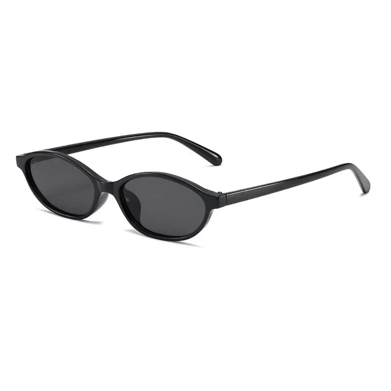 Retro Oval Cat Eye Sunglasses for Women, Y2K Trendy Narrow 90s Designer Shades
