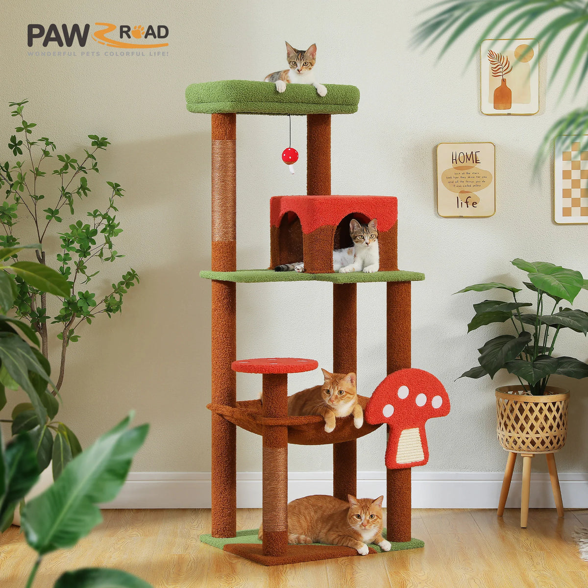 Multi-Level Cat Tree with Scratching Posts - Cat Tower Condo for Indoor Cats