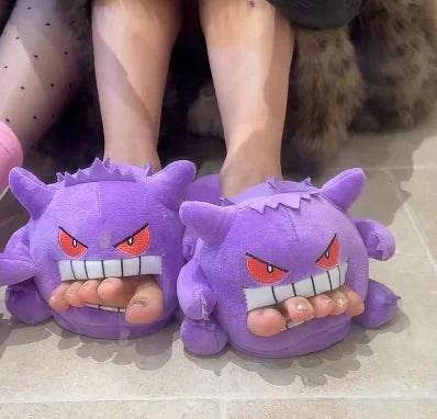 Gengar Plush Slippers – Cozy Winter Indoor Slippers for Home