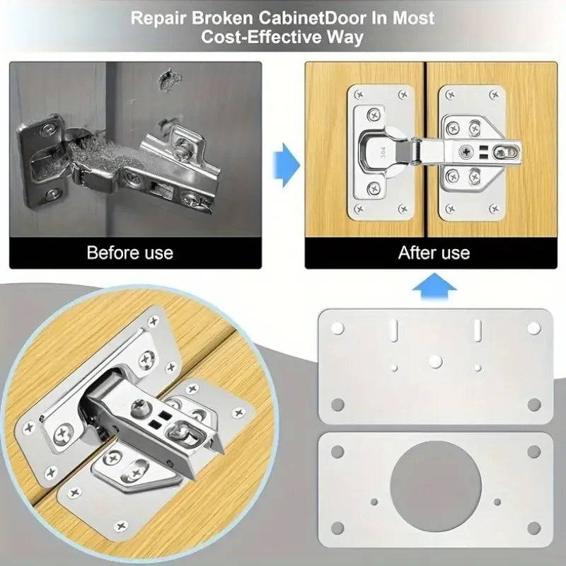 Cabinet Hinge Repair Plate Kit Door Mount Fix Hardware