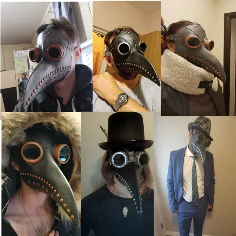 Plague Doctor Latex Mask – Steampunk Bird Beak Halloween Costume Mask for Adults & Kids