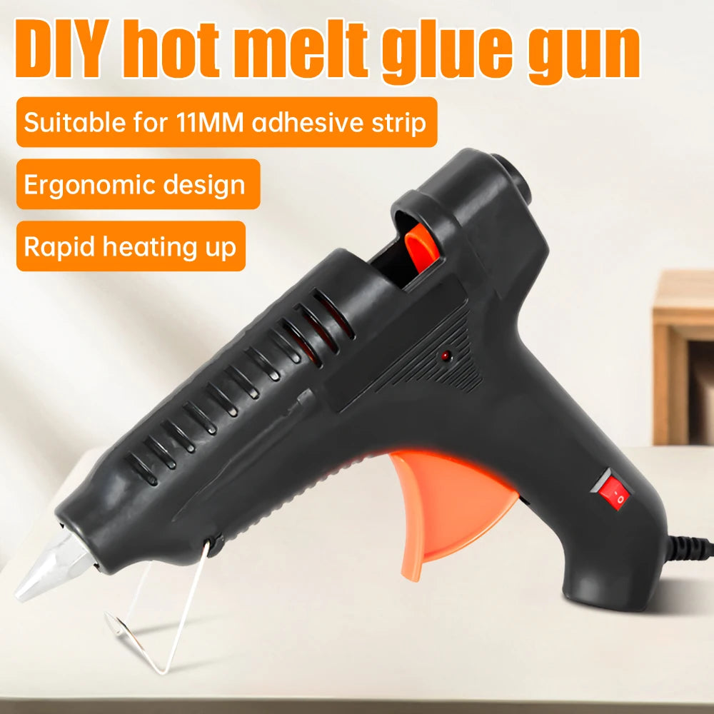 100W Hot Glue Gun with 11mm Glue Stick Slot - Fast-Heating DIY Craft & Repair Tool