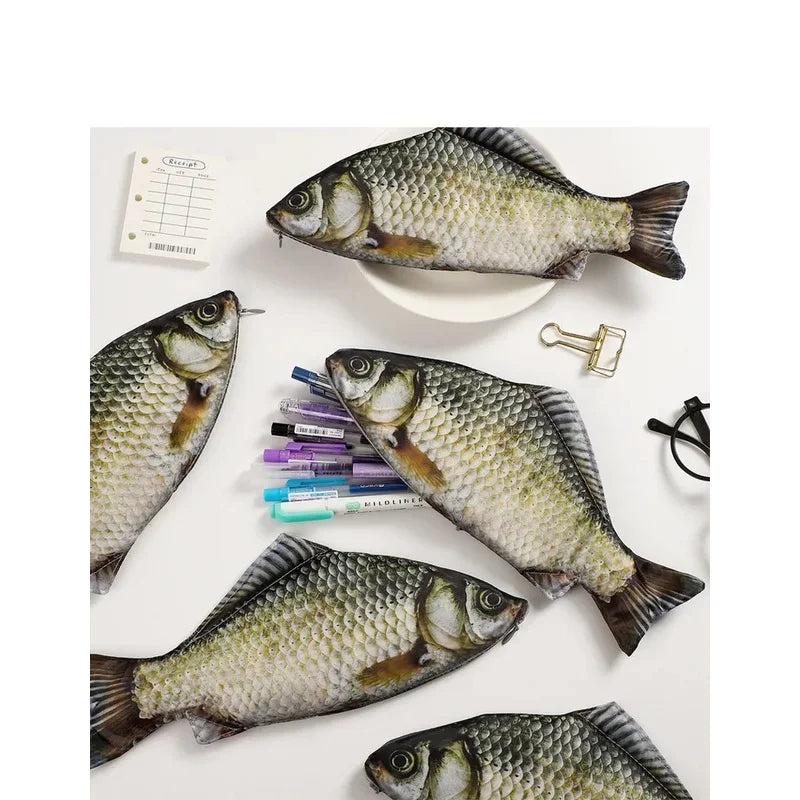 Carp Shaped Pencil Case Cute Fish Pen Pouch Portable Student Stationery Bag