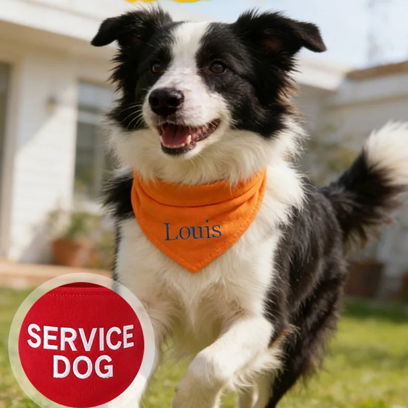 Personalized Embroidered Dog Bandana, Adjustable Anti-Slobber Pet Scarf