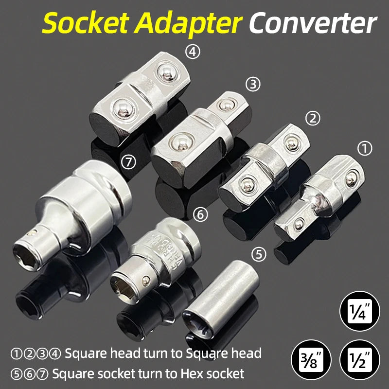 Socket Adapter Converter Set Ratchet Drive Reducer Kit