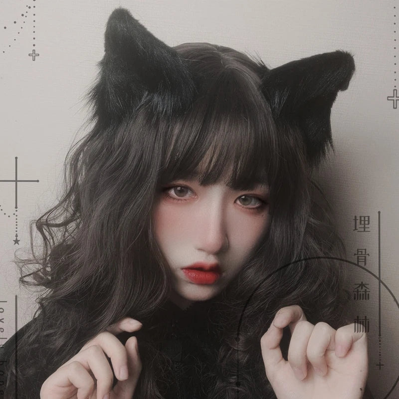 Lolita Gothic Cat Ears Headband - Kawaii Anime Cosplay Hair Accessory