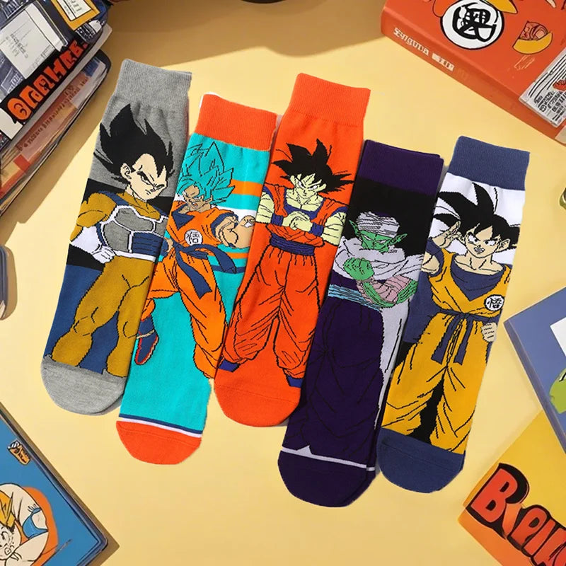 Bandai Dragon Ball Mid-Tube Socks – Anime Cartoon Cotton Crew Socks for Men