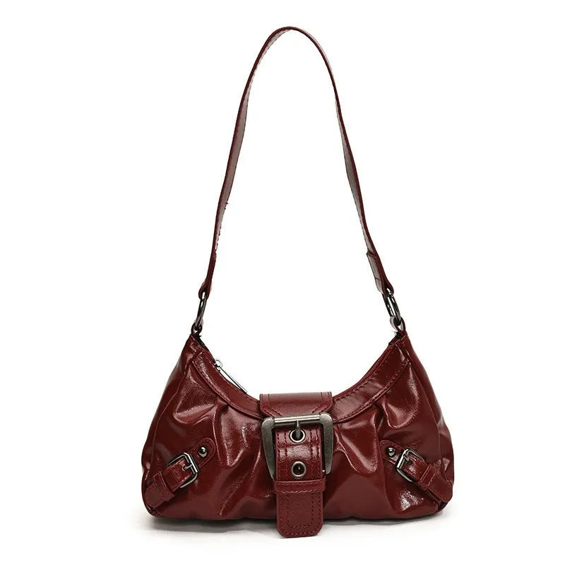 Y2K Retro Pleated Hobo Shoulder Bag for Women – Underarm Clutch Handbag