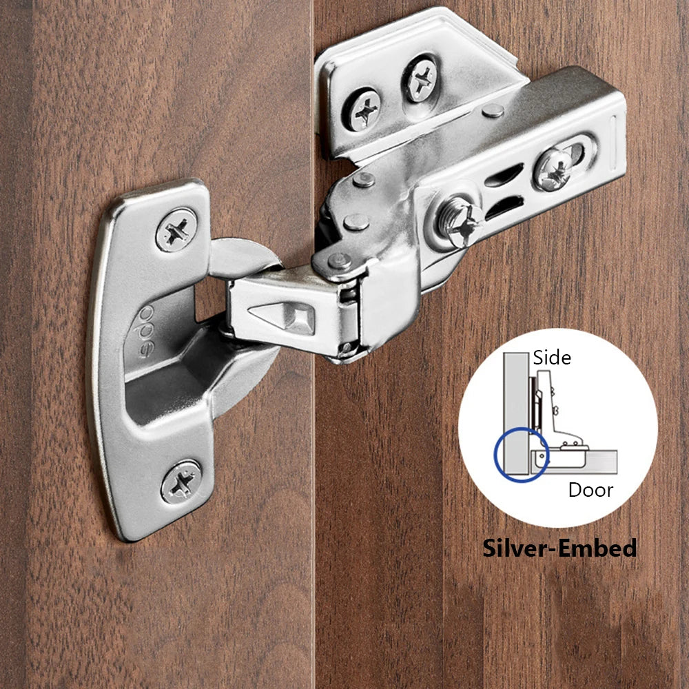 Soft-Close Cabinet Hinge – Stainless Steel Hydraulic Damper Hinge for Kitchen & Wardrobe Doors