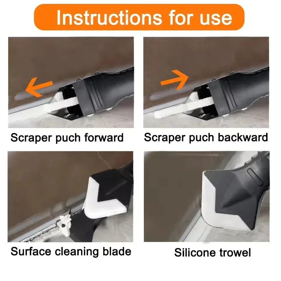 5-in-1 Silicone Caulking Scraper Tool Set - Sealant Smoother Kit