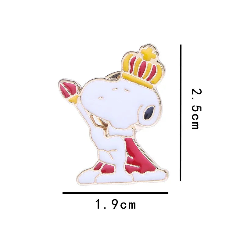 Snoopy Woodstock Enamel Metal Badge Brooch – Cute Anime Cartoon Alloy Pin for Backpacks & Clothes