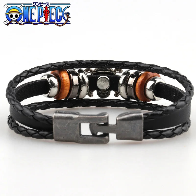 Anime One Piece Bracelet Vintage Leather Wristband Cosplay Birthday Gift