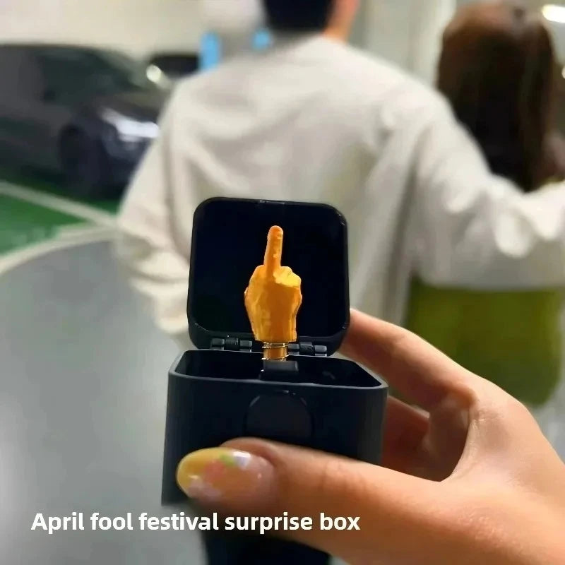 Funny Middle Finger in Box Desk Decor Gag Gift for Office, Birthday & Christmas Fun
