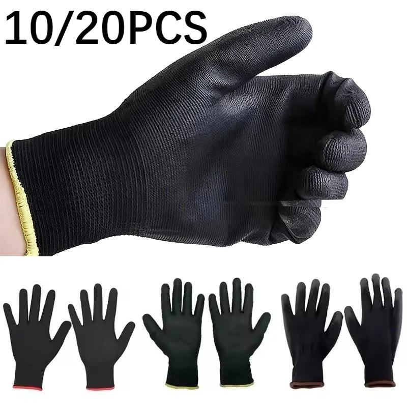 Nylon PU Coated Work Gloves, Non-Slip Gloves for Woodworking & DIY