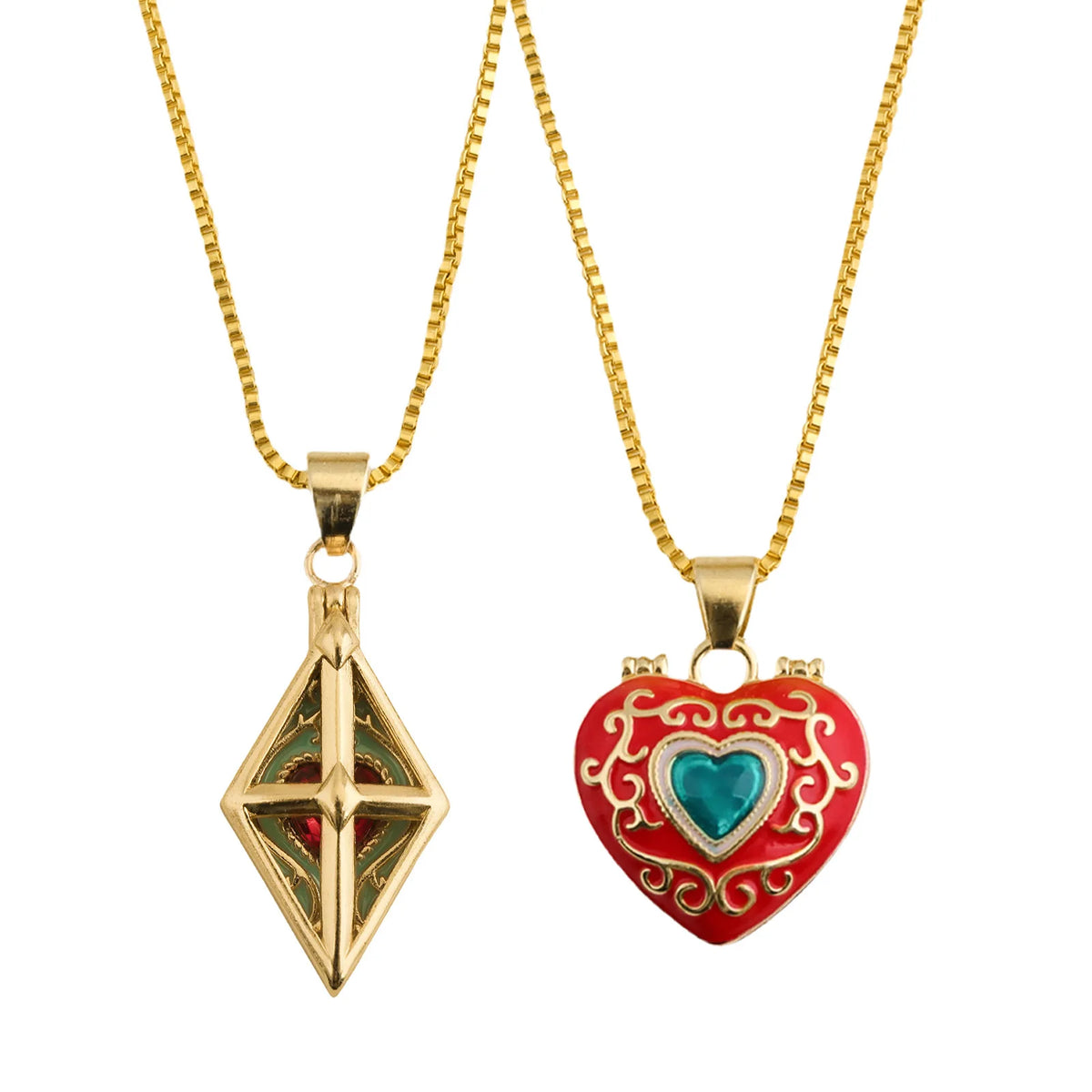 Sugar Sugar Rune Heart Necklace Open Heart Diamond Pendant Chocolat Vanilla Couple Anime Cosplay Gift