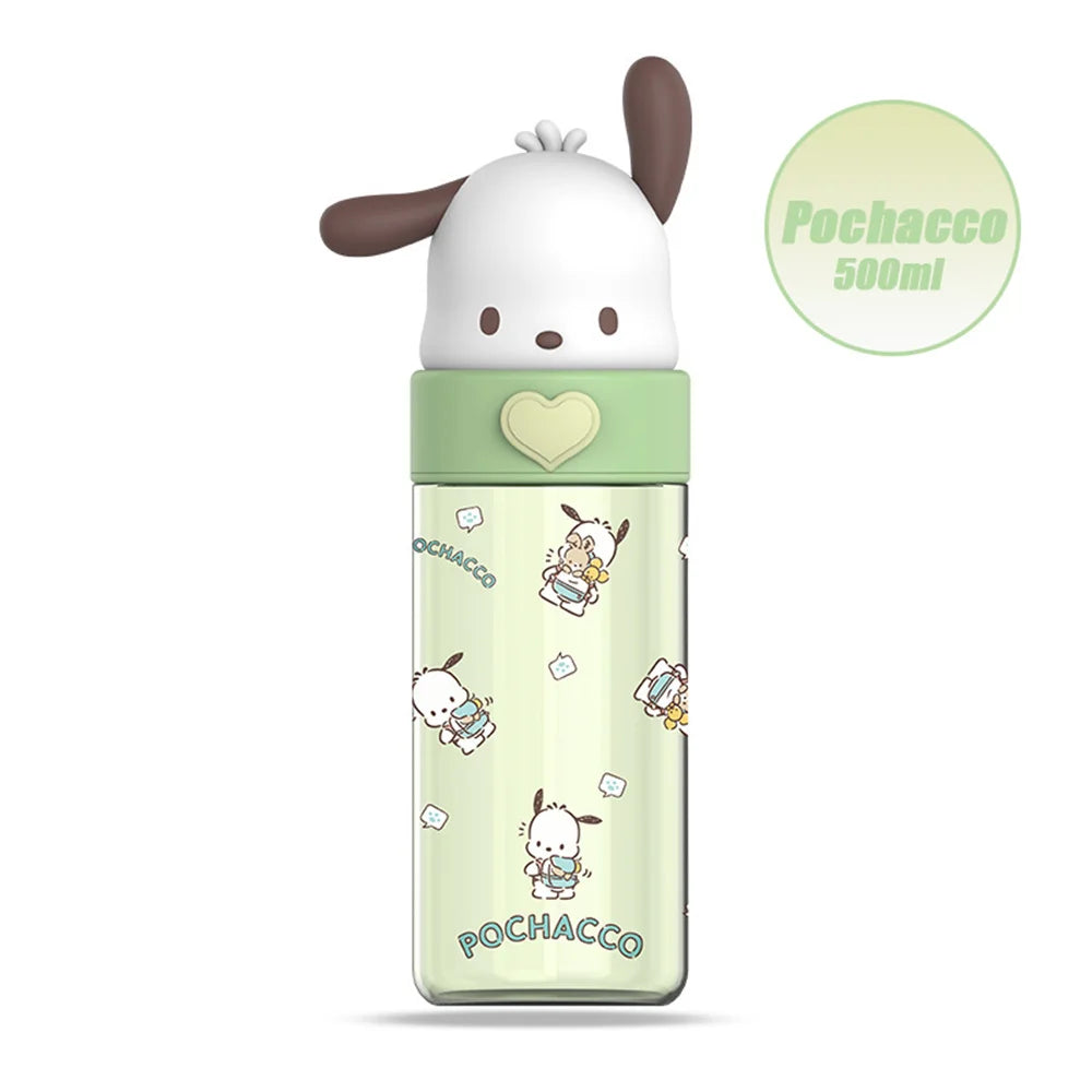 Sanrio 500ml Water Bottle Cup – Kawaii Hello Kitty, Kuromi & Cinnamoroll Portable Tumbler