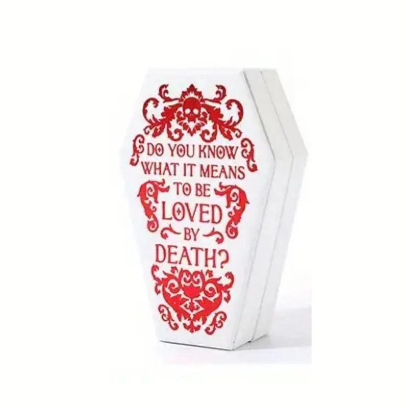 Gothic Coffin Jewelry Box PU Leather Velvet Lined Organizer for Rings Earrings Necklaces Halloween Gift