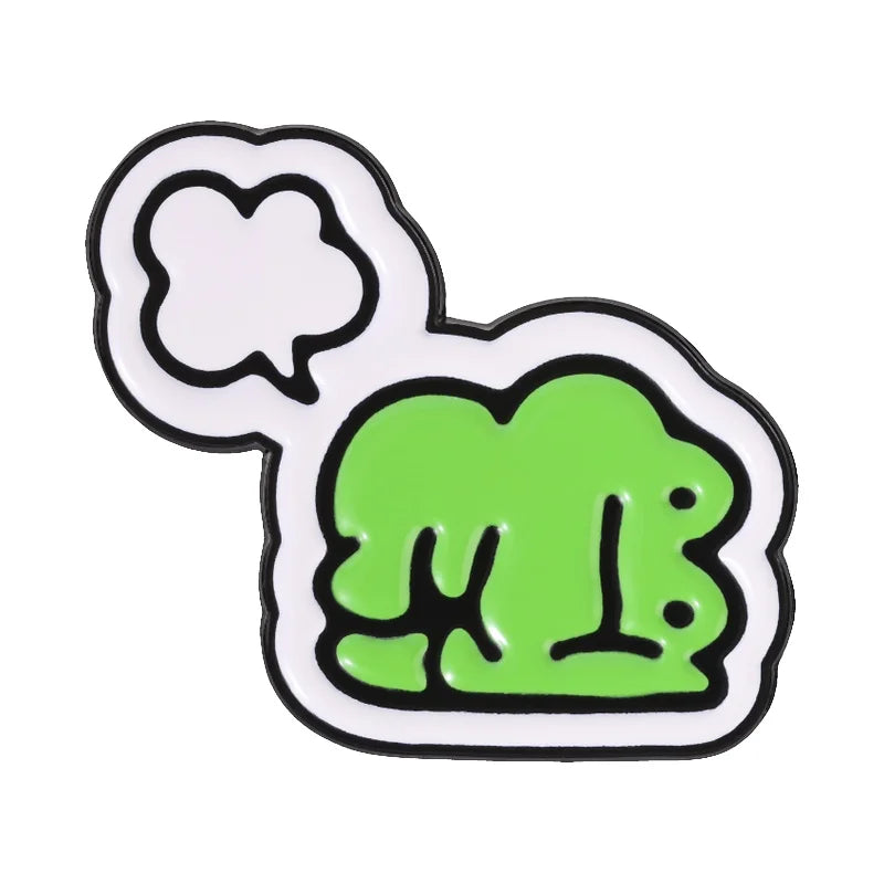 Funny Frog Meme Enamel Pin – Cute Cartoon Muscle Frog Brooch for Backpacks, Jackets & Lapels