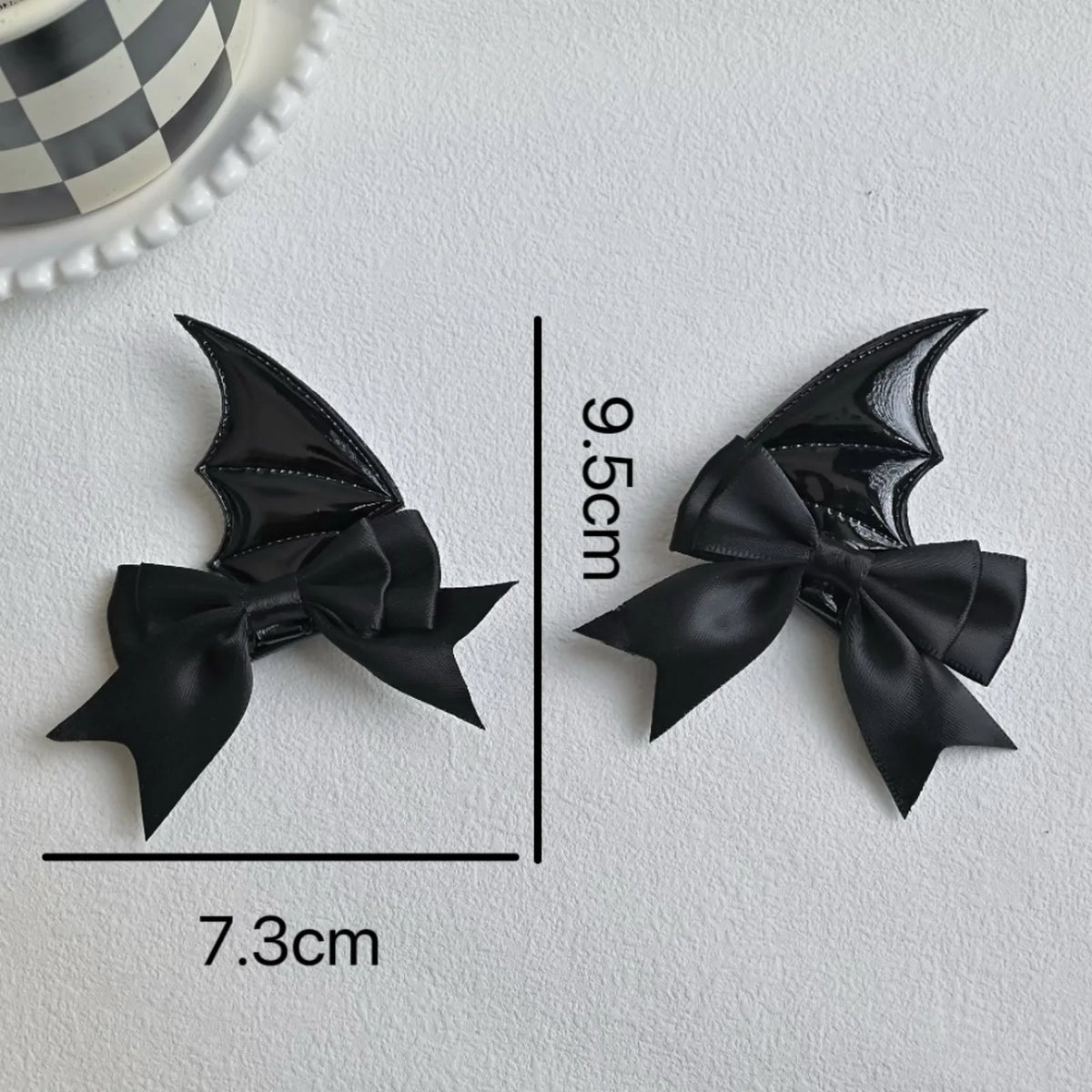 Halloween Devil Horn Bow Hair Clips Gothic Red Black Bat Wing Hairpins Cosplay Set