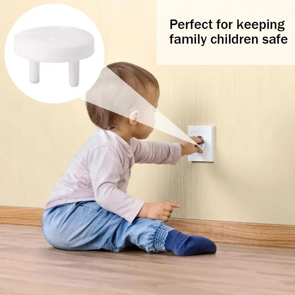 Child Safety Electrical Socket Covers, White Outlet Plug Protectors, 10 PCS