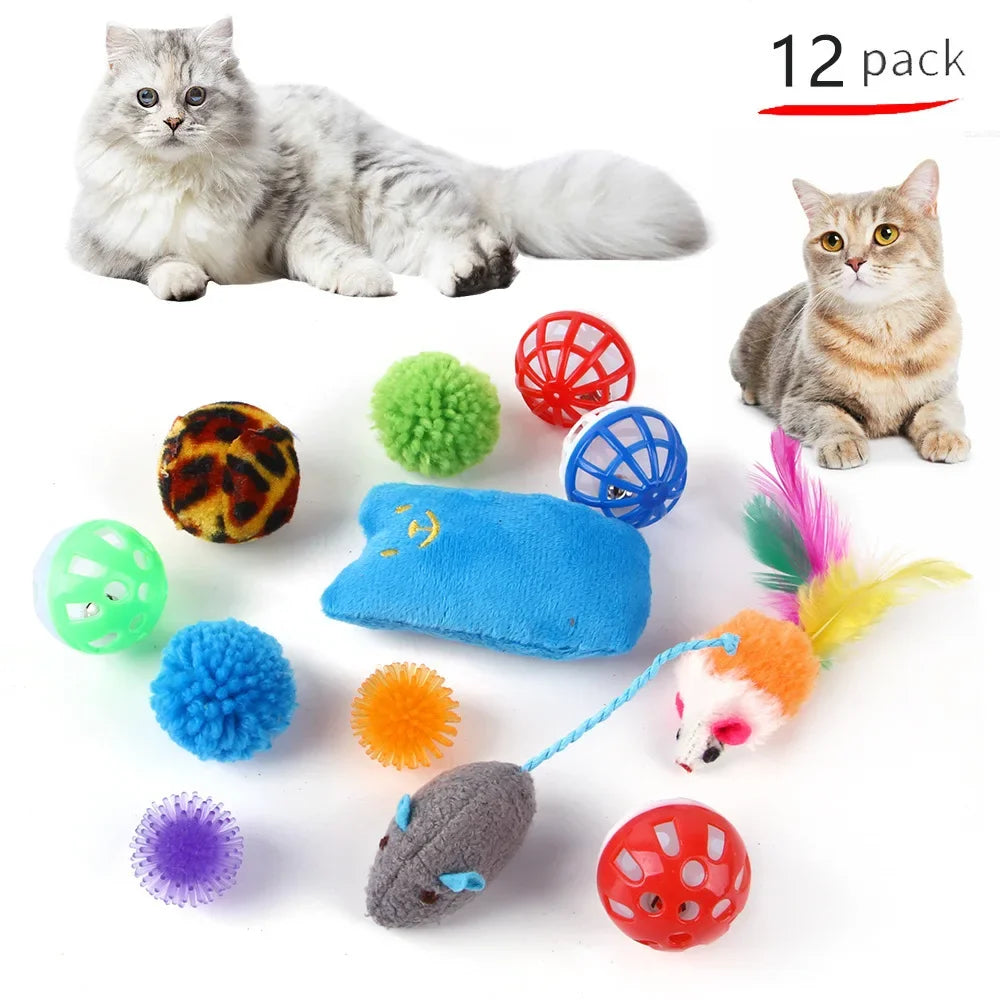 Foldable Cat Tunnel Tent – Mouse Shape Kitten Play Tube with Balls & Fish Toy