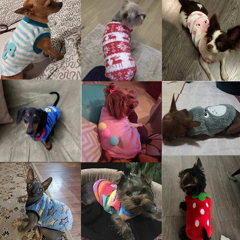 Soft Flannel Puppy Puffer Vest Winter Dog Cat Clothes Small Pets