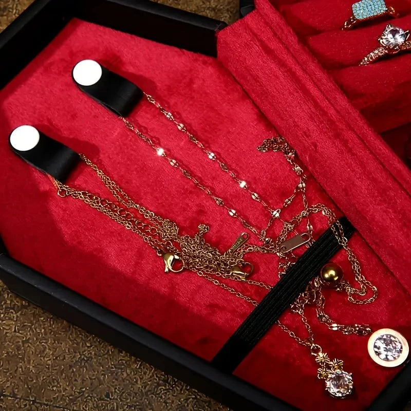 Gothic Coffin Jewelry Box PU Leather Velvet Lined Organizer for Rings Earrings Necklaces Halloween Gift