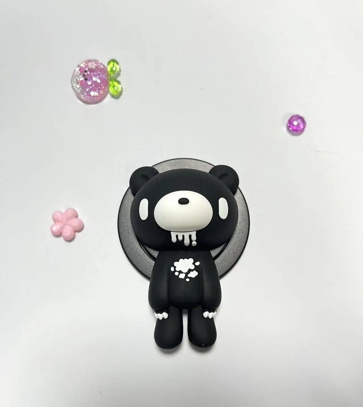 Gothic Bloody Bear Phone Grip and Stand, 360° Rotating Horror Design