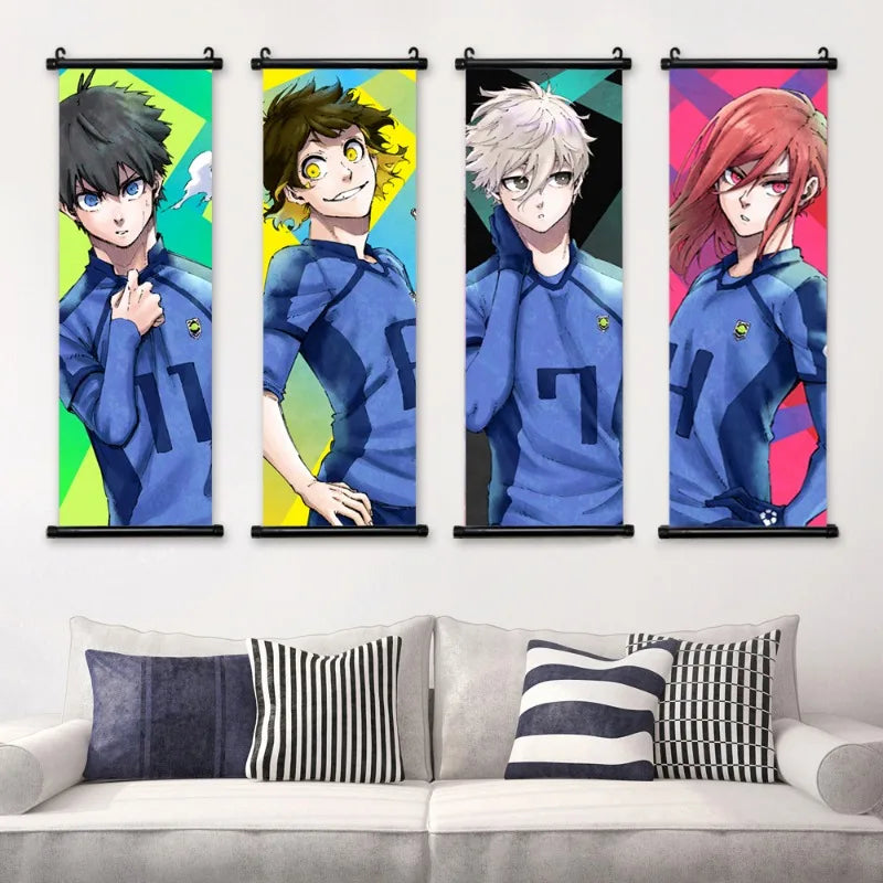 Blue Lock Anime Poster Canvas Wall Art Isagi Yoichi Chigiri Hyoma Home Decor