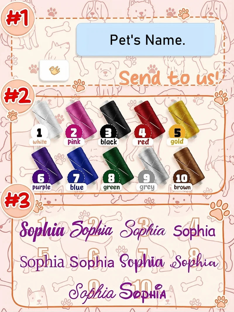 Personalized Embroidered Dog Bandana, Adjustable Anti-Slobber Pet Scarf