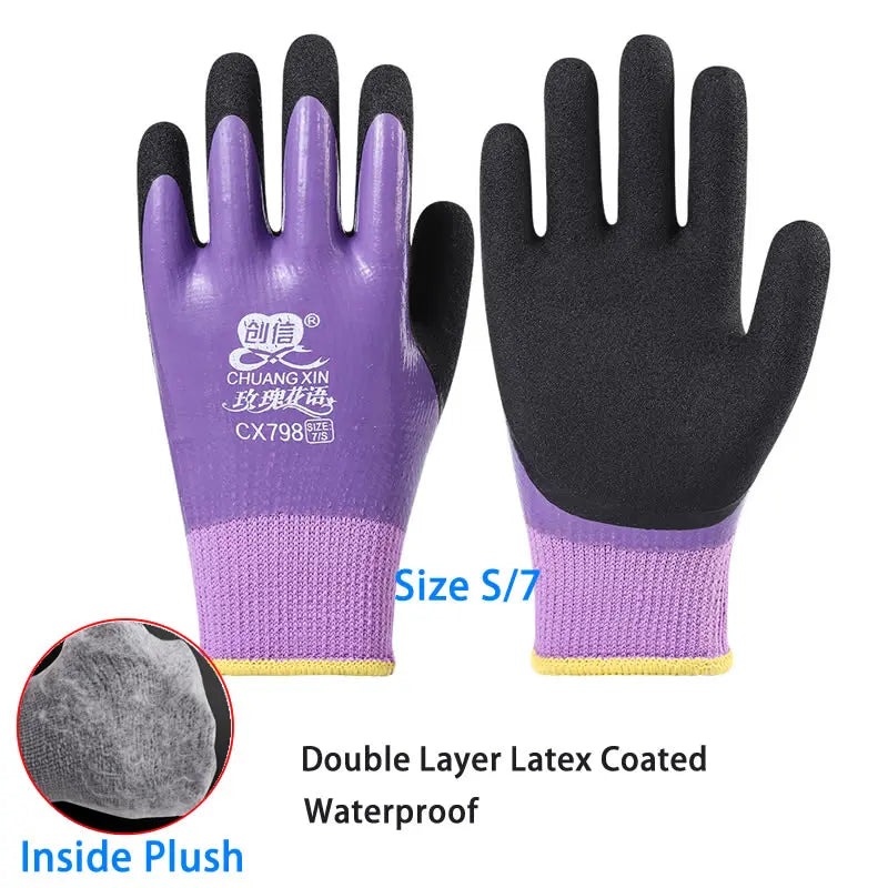 Waterproof Thermal Work Gloves, Winter Anti-Slip Garden & Builder Gloves