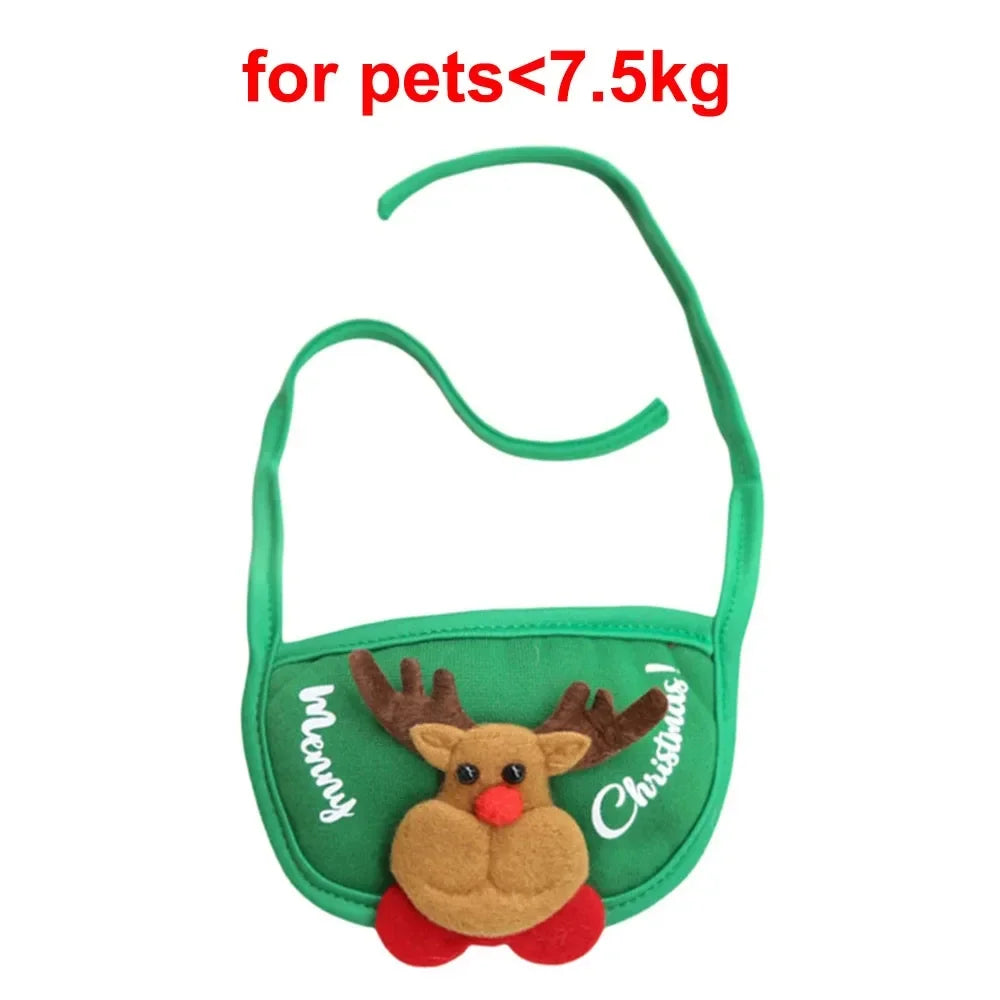 Christmas Pet Reindeer Antler Hat Costume Set - Bandana Bib Scarf for Dogs & Cats