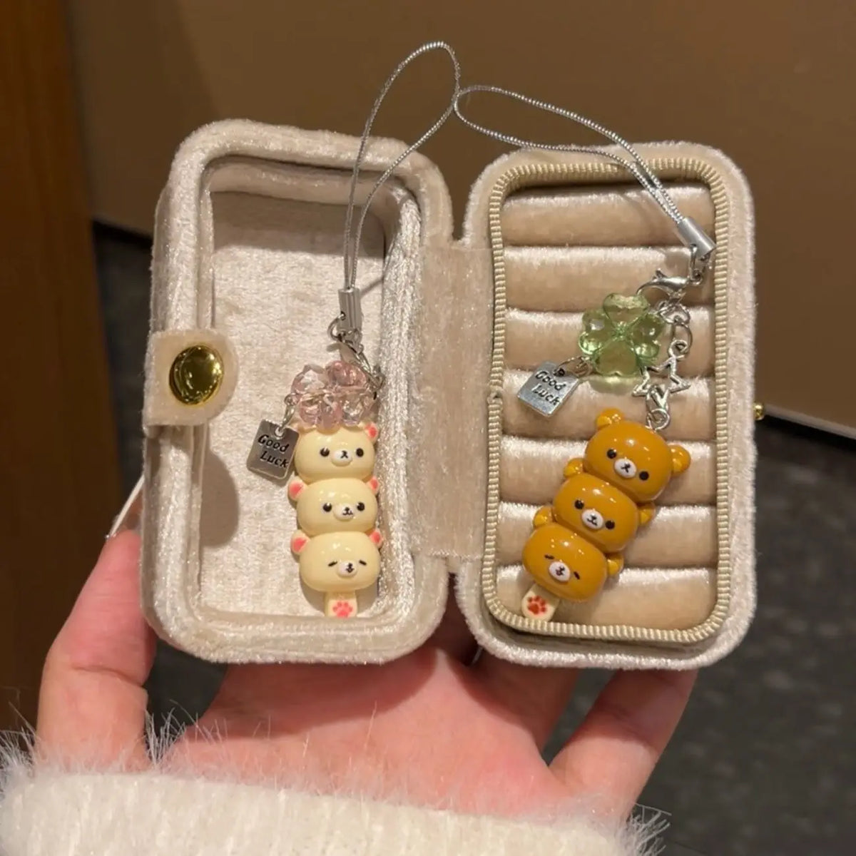 Cute Bear Phone Charm Keychain Pendant for Keys, Bags & AirPods - Kawaii Anime Y2K