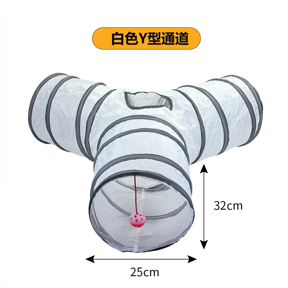 Foldable Cat Tunnel Tube – Interactive Play Tunnel Toy for Kittens, Puppies & Rabbits