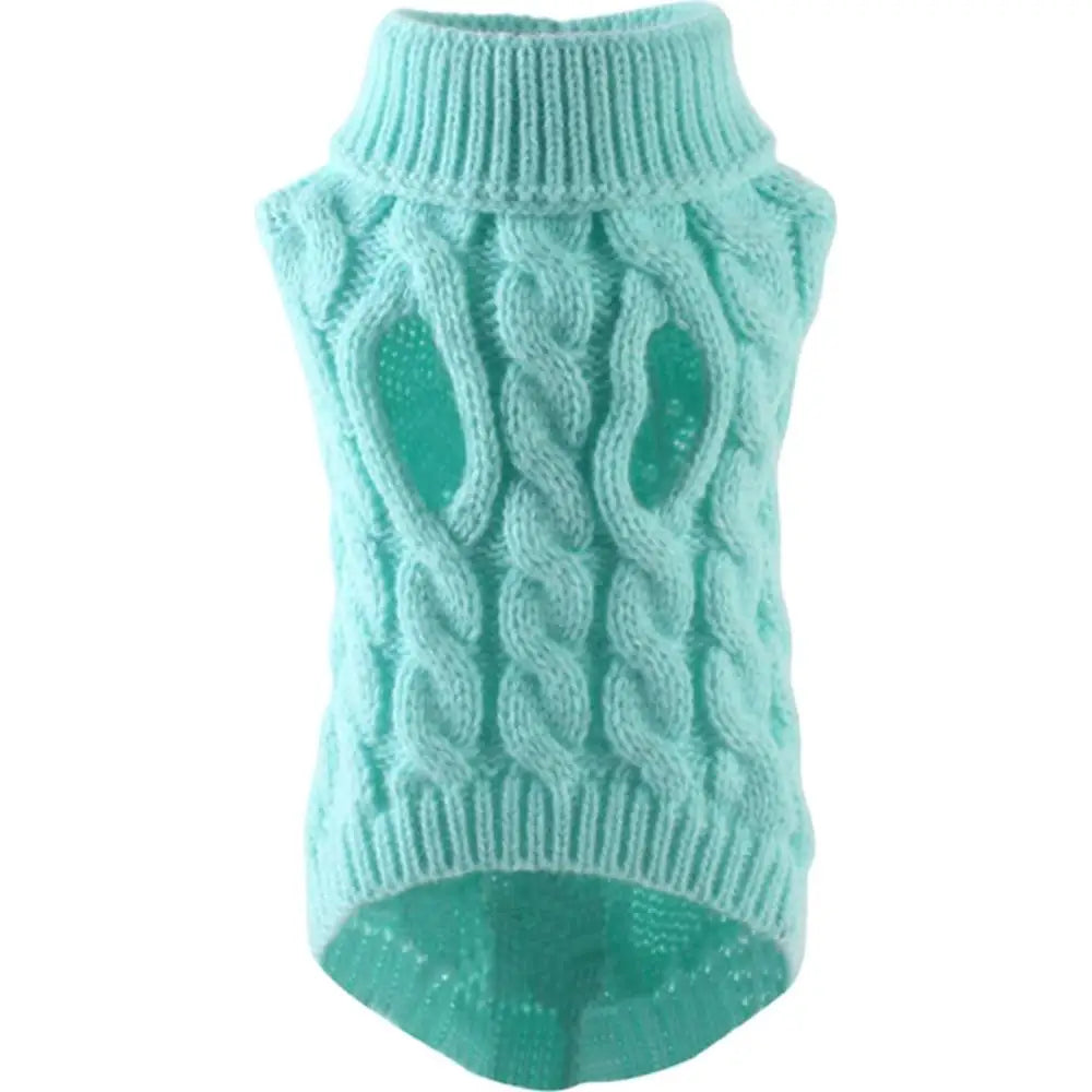 Knitted Turtleneck Pet Sweater Winter Dog Cat Costume Clothes