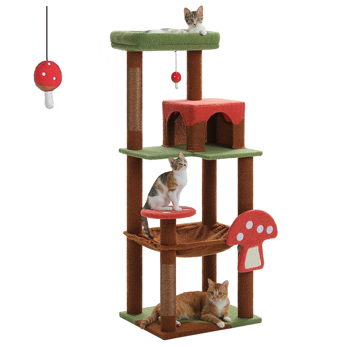 Multi-Level Cat Tree with Scratching Posts - Cat Tower Condo for Indoor Cats