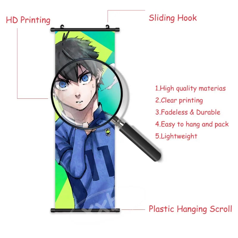 Blue Lock Anime Poster Canvas Wall Art Isagi Yoichi Chigiri Hyoma Home Decor