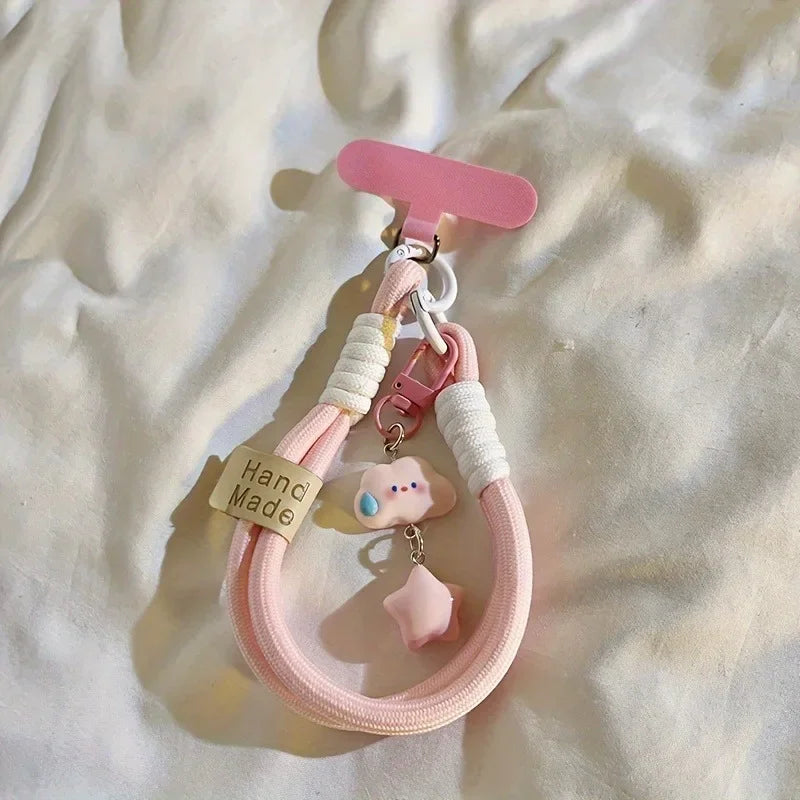 Phone Charm Strap Wrist Lanyard - Cloud Star Keychain Universal Phone Case Strap