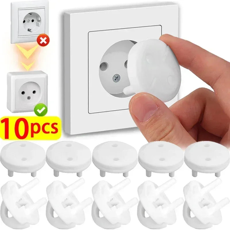 Child Safety Electrical Socket Covers, White Outlet Plug Protectors, 10 PCS