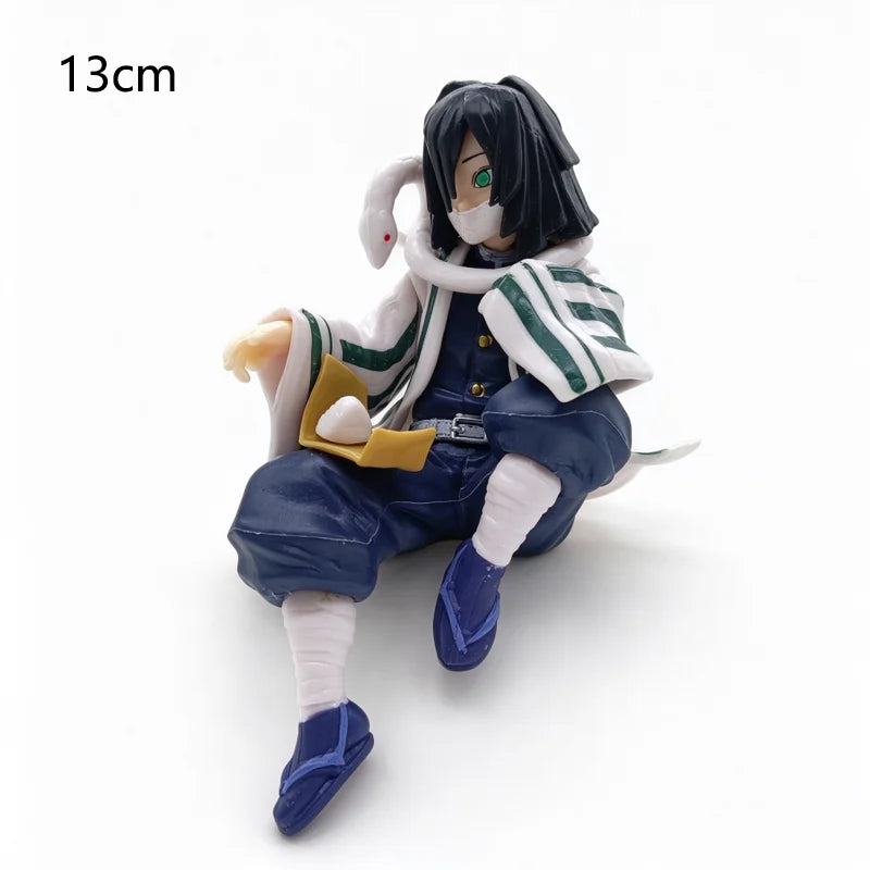 Demon Slayer Sitting Figures, Rice-Eating Tanjiro Nezuko Anime Figurine Desk Decor