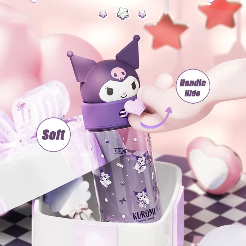 Sanrio 500ml Water Bottle Cup – Kawaii Hello Kitty, Kuromi & Cinnamoroll Portable Tumbler