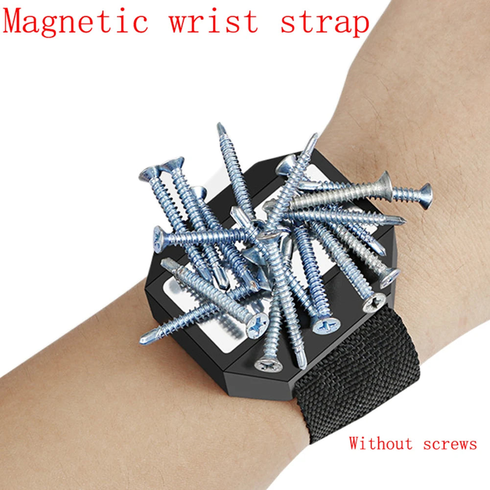 Magnetic Wristband Screw Holder, Adjustable Tool Wrist Strap for Nails & Bolts
